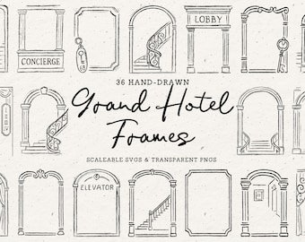 Vintage Hand Drawn Frames Clipart - Whimsical Border Doodles
