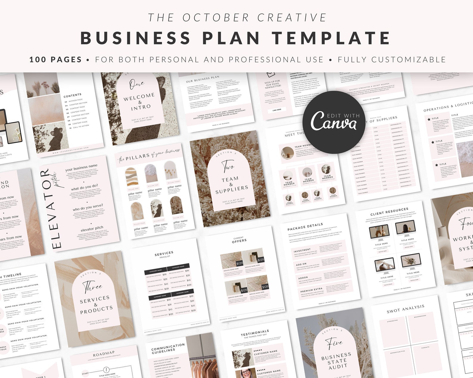 Business Plan Canva Template, Business Launch Roadmap Template Start Up ...