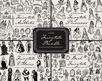 Fairytale Clipart Mega Bundle: 114 Hand-Drawn Storybook Doodles, SVG & PNG
