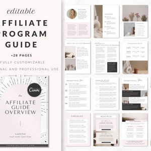 Affiliate Program Guide Canva Templates, Affiliate Welcome Guide, Affiliate Marketing Guide, Partner Program Guide, Onboarding Guide