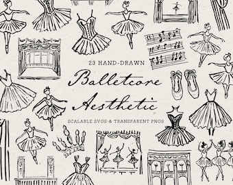 Ballet Clipart Bundle: Hand-Drawn Dance Doodles, SVG & PNG