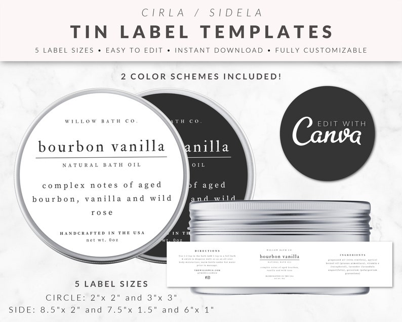 Product Label Template Set for Canva Template Bundle Product | Etsy