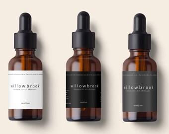 Fully Editable Minimal Skin Care Label Template, Skincare Product Labels, Serum Label, Essential Oil Label, Label for Bottles