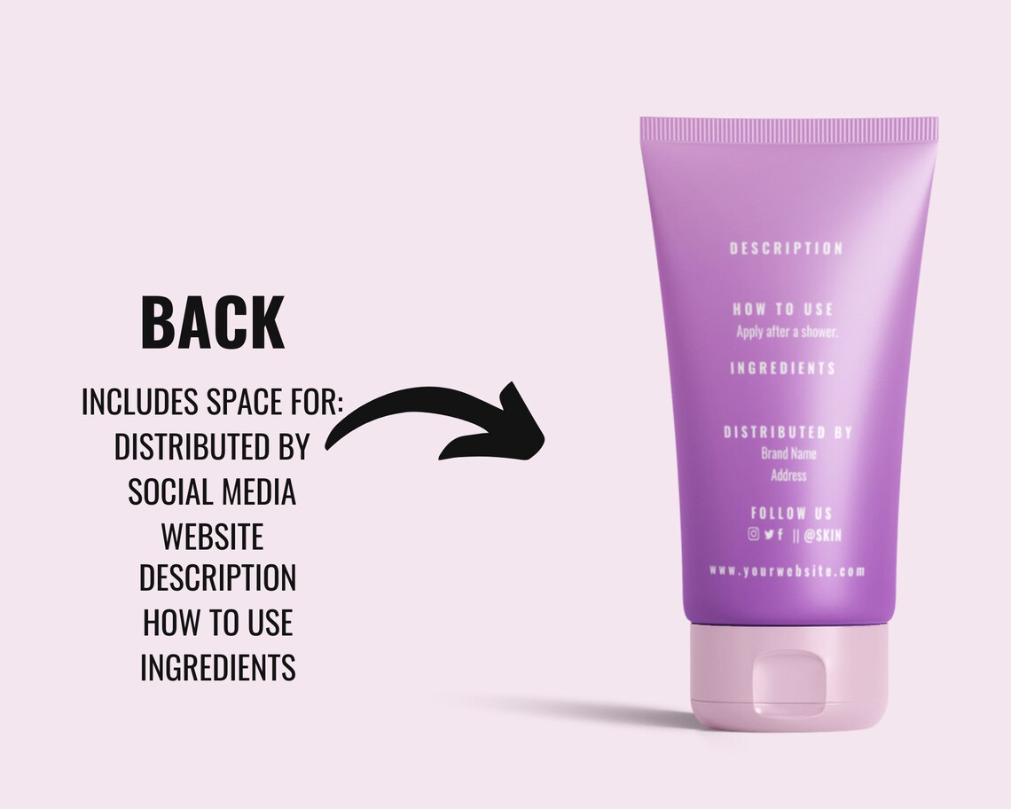 Skincare Label, Body Lotion Label, Editable Body Cream Label,product Label Template Bottle