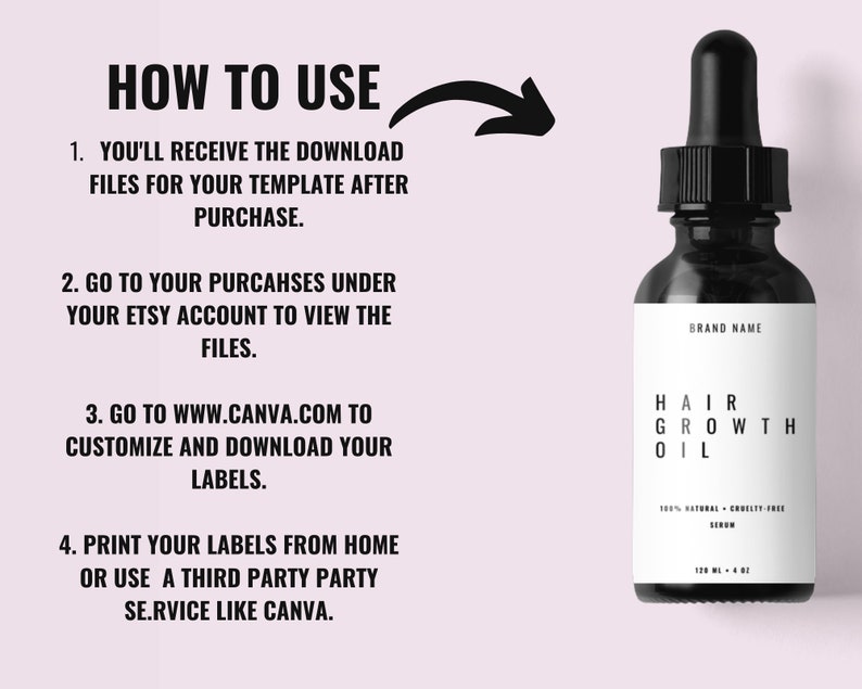 Hair Growth Oil Label Product LabelsProduct Label Template | Etsy