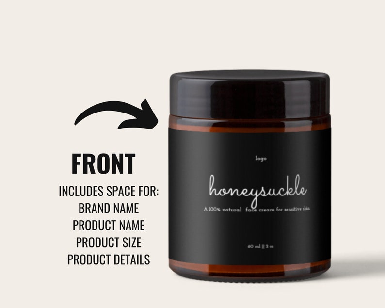Skin Care Jar Product Label Design Skincare Editable Label