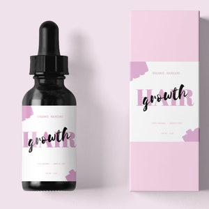 Hair Growth Oil Label, Product Labels,Product Label Template Bottle Design, Product Packaging, Essential Oil, Label for Bottles