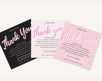 Thank You Card Template, Business Card, Editable Serum Card, Skincare Product Card Template Design, Product Packaging,Label for Bottles