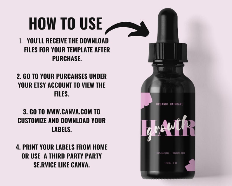 Hair Growth Oil Label Hair Product Labels Label for Bottles Etsy