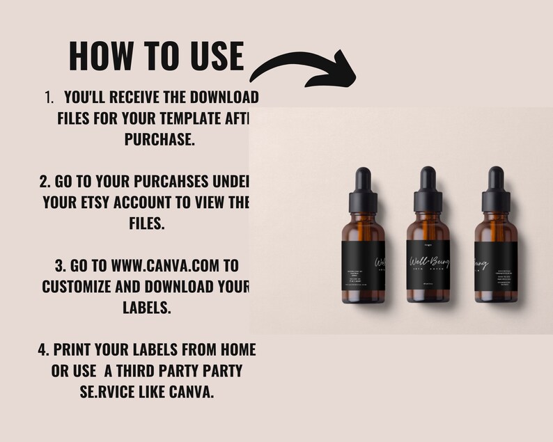 Editable Skin Care Product label Skincare Label Hair Growth | Etsy