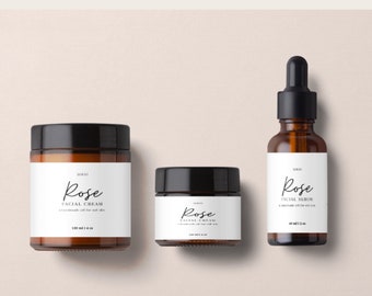 Product Label, Skincare Label Template, Skin Care Editable Dropper Label, Essential Oil Label, Serum Label for Bottles, Product Packaging