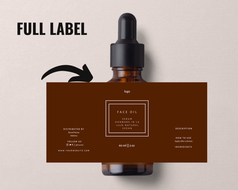 Skin Care Label Template Skincare Product Label Serum Label Etsy España