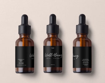 Editable Skin Care Product label, Skincare Label, Hair Growth Oil Label, Editable Dropper Bottle Label Template, Essential Oil Label