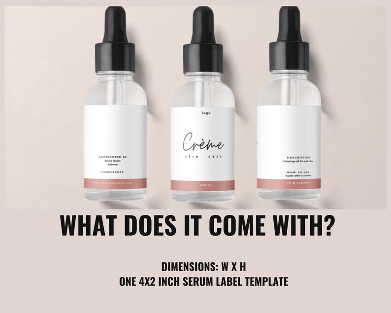 Editable Skin Care Product Label, Skincare Label, Hair Growth Oil Label ...