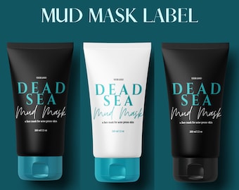 Face Mask Label, Product Labels,Product Label Template Jar Tube Design, Product Packaging, Mud Mask, Label for Bottle