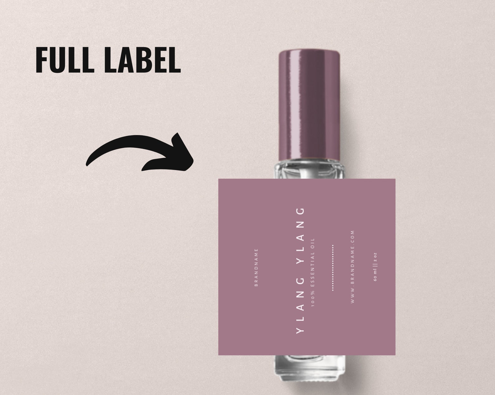 Editable Roller Bottle Label Template, Perfume Label, Printable