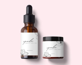 Floral Skincare Label Pack, Product Labels,Product Label Template Bottle Design, Product Packaging, Essential Oil, Label for Bottles