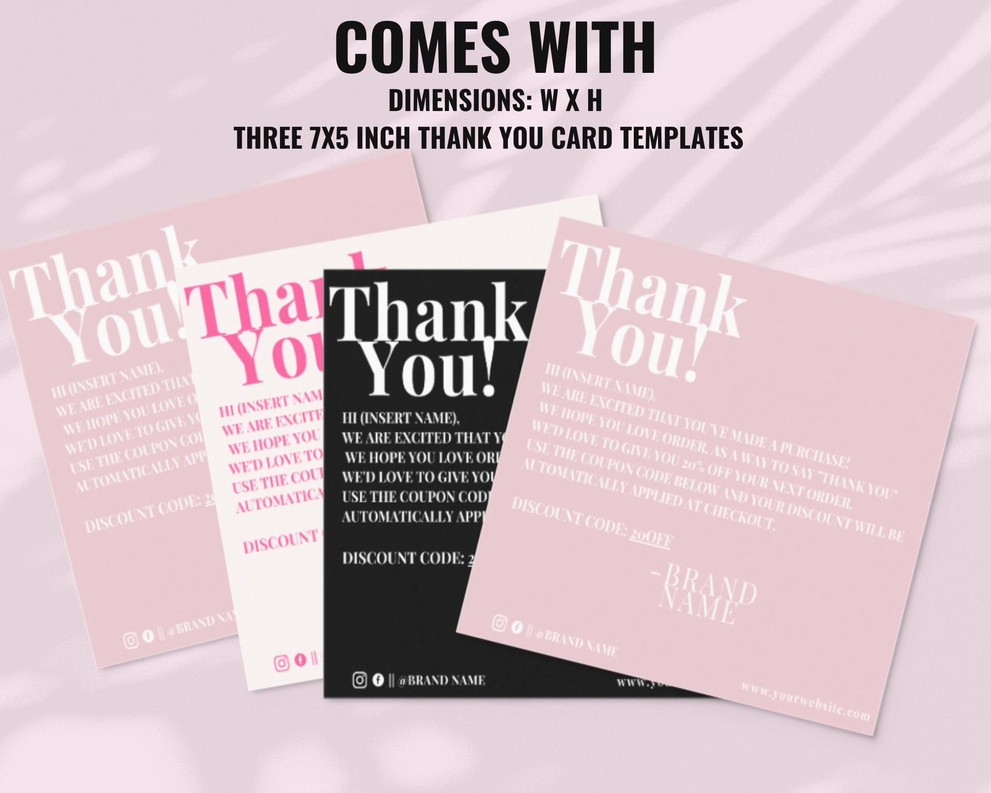 Thank You Card Template Business Card Editable Serum Card - Etsy