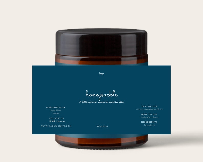 Skin Care Jar Product Label Design Skincare Editable Label | Etsy