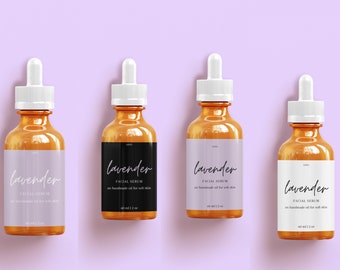 Lavender Body Product Label,Essential Oil Label, Editable Serum Label,Product Label Template Bottle Design, Label for Bottles