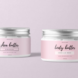 Body Butter Jar Label Design, Editable Skincare Body Label,Product Label Template Bottle Design, Product Packaging,Label for Bottles