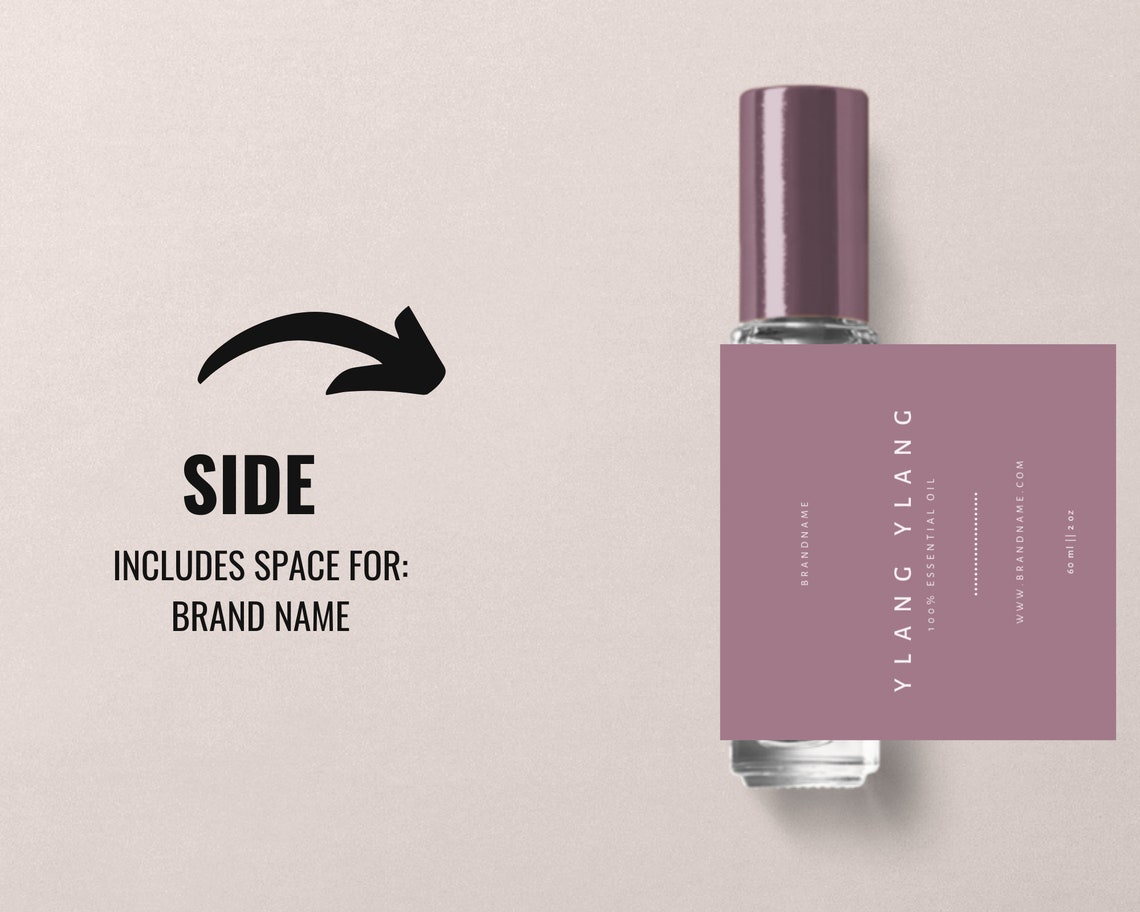 Editable Roller Bottle Label Template, Perfume Label, Printable