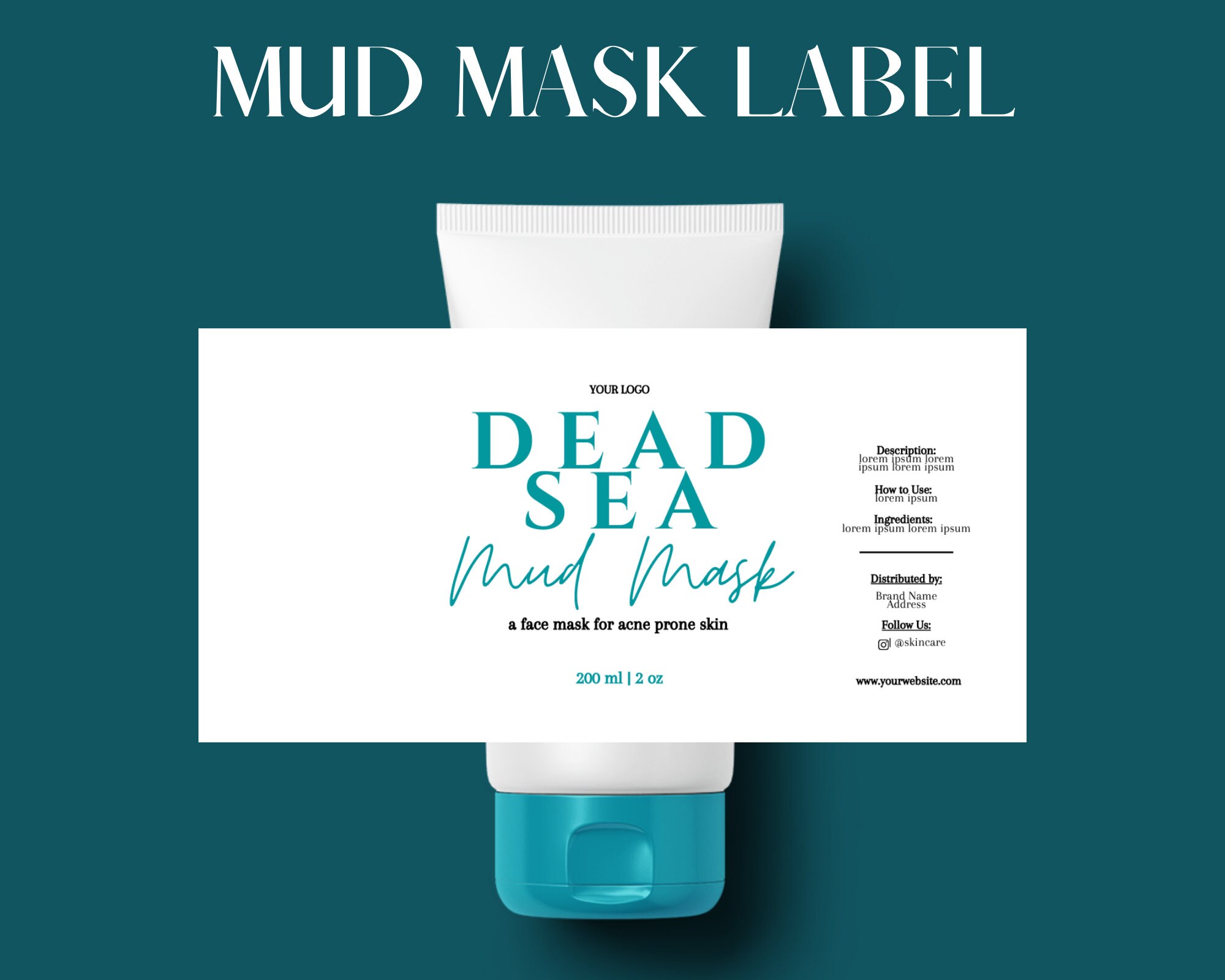 Face Mask Label Product LabelsProduct Label Template Jar Etsy