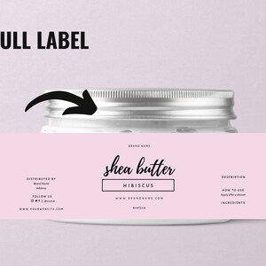 Body Butter Jar Label Design Editable Skincare Body - Etsy