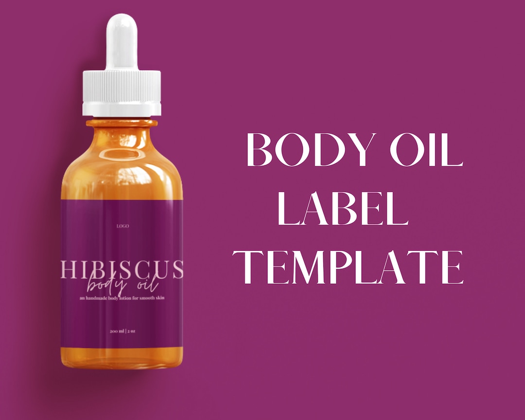 Body Oil Label Product Labelsproduct Label Template Bottle Etsy
