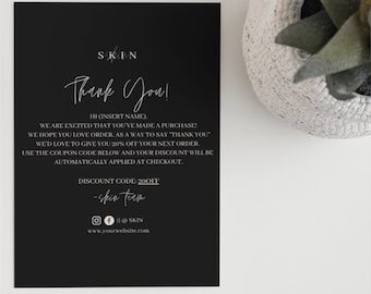 Thank You Card Template, Business Card, Editable Serum Card, Skincare Product Card Template Design, Product Packaging,Label for Bottles