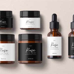 Skincare Product Label Template, Skin Care Editable Product Labels, Essential Oil Label, Serum Label for Bottles, Product Packaging
