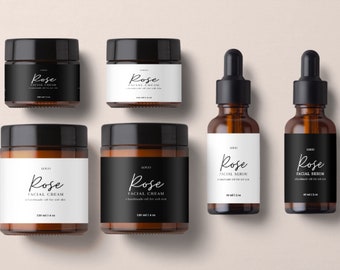 Skincare Product Label Template, Skin Care Editable Product Labels, Essential Oil Label, Serum Label for Bottles, Product Packaging