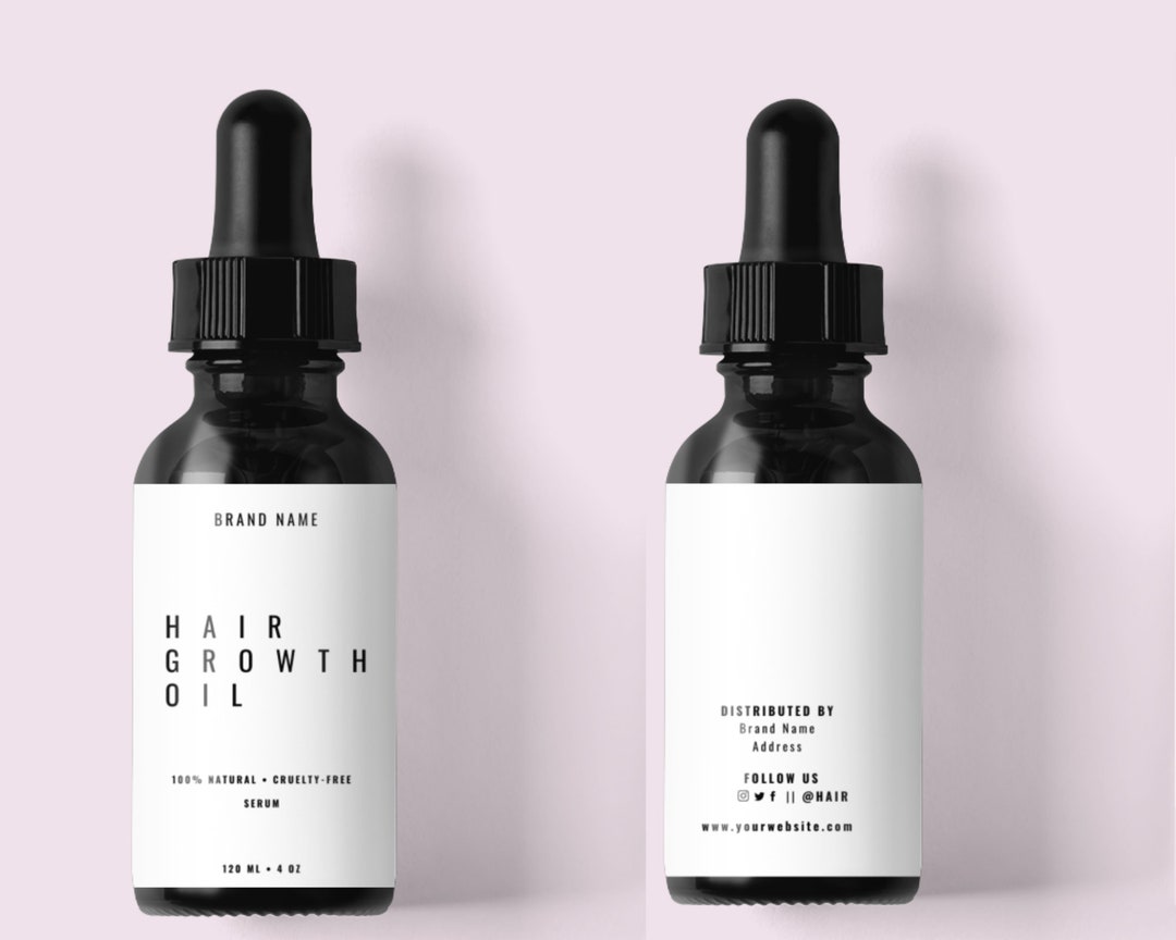 Hair Growth Oil Label, Product Labels,product Label Template Bottle