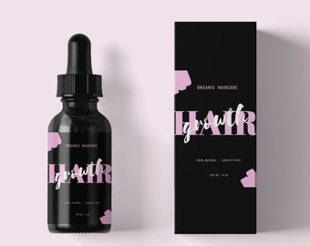 Hair Growth Oil Label, Hair Product Labels, Label for Bottles, Product Label Template Bottle Design, Product Packaging, Essential Oil