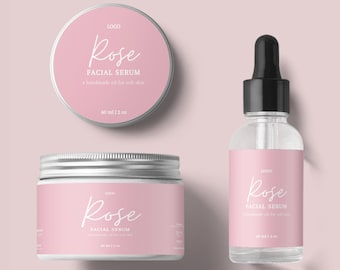 Skincare Product Labels Template, Skin Care Editable Dropper Label, Essential Oil Label, Serum Label for Bottles, Product Packaging