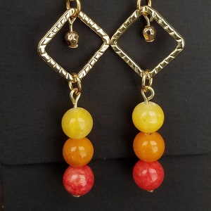 Fall Orange, Yellow, Red, and Gold earrings image 1