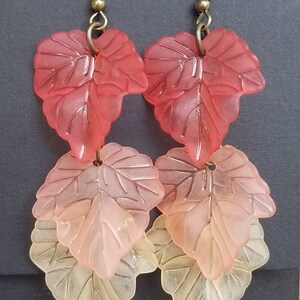 Leaf Gradient Dangle Earrings Fall and Spring Colors