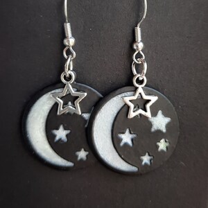 Night Sky Moon Earrings