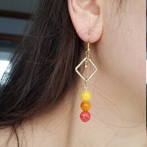 Fall Orange, Yellow, Red, and Gold earrings image 2