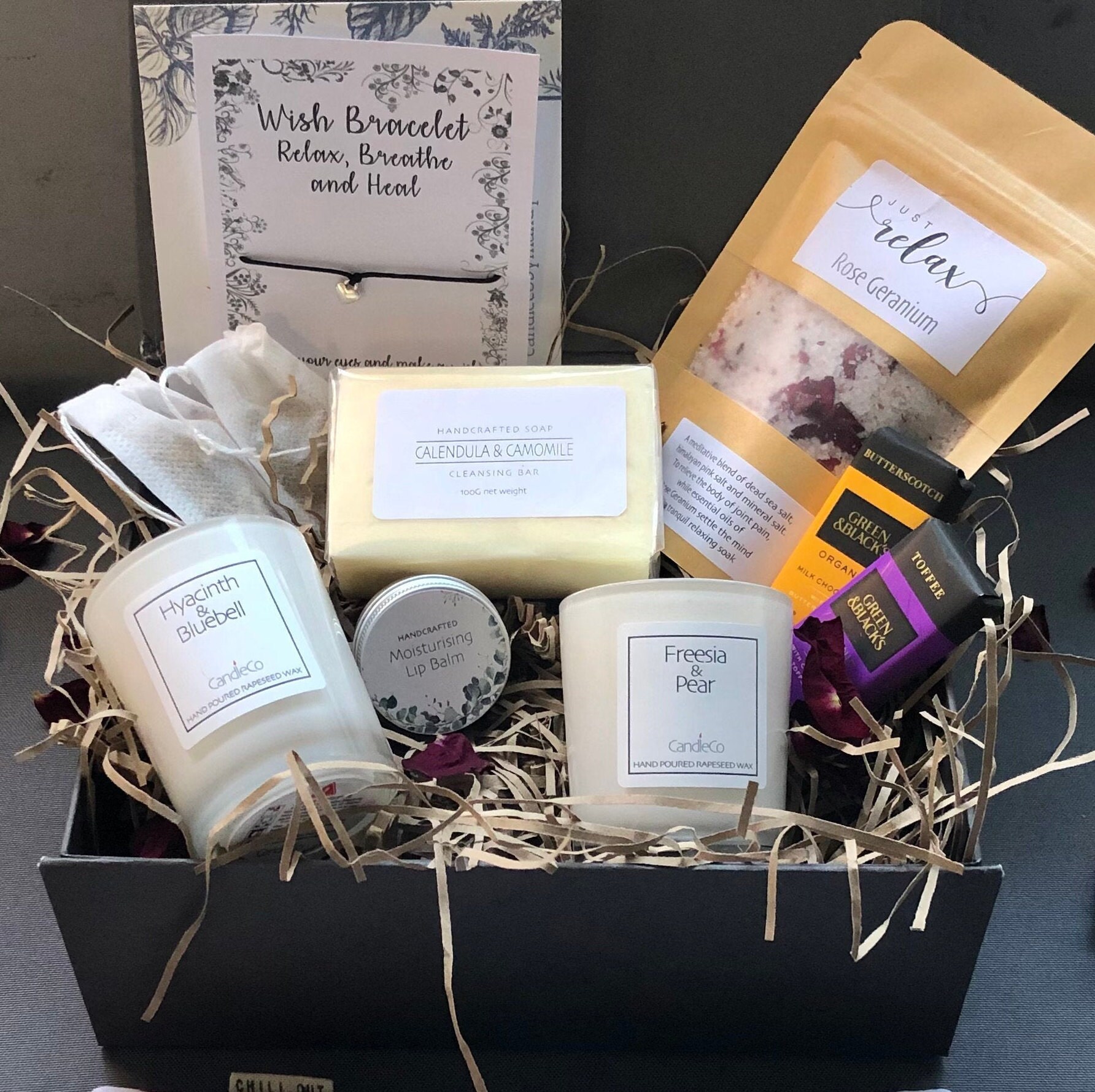 Spa gift box, relaxation set, natural, handmade, beauty hamper, a gif…
