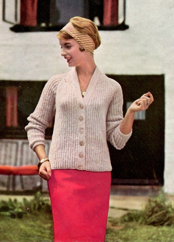 Knitting Digital Download Vintage Jacket Knitting Pattern 1950s 1960s