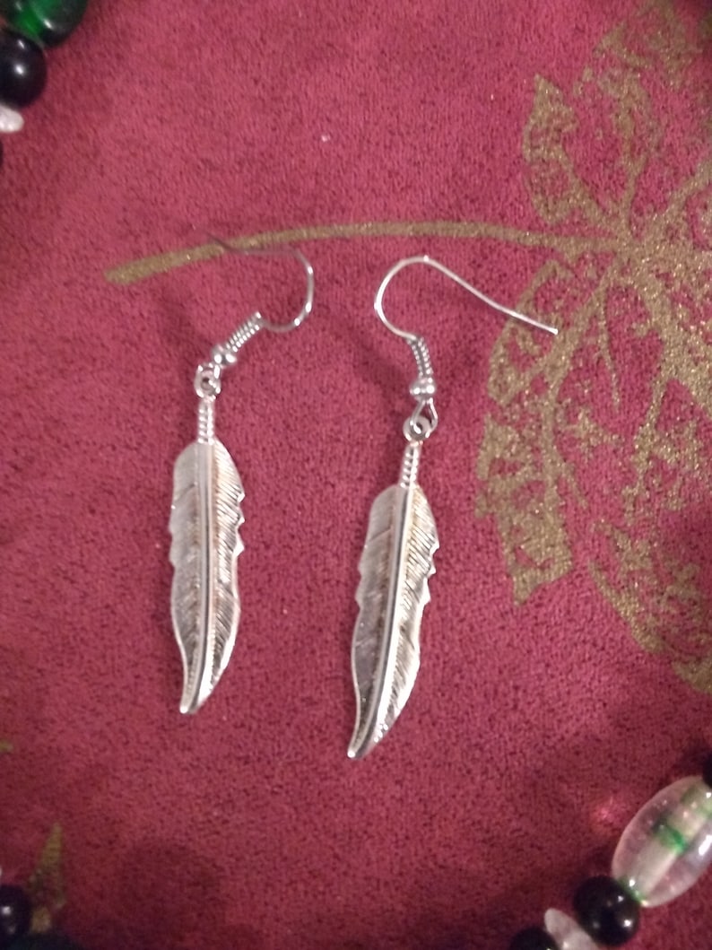 and metal necklace and earring set What the Familiar Knew crystal glass