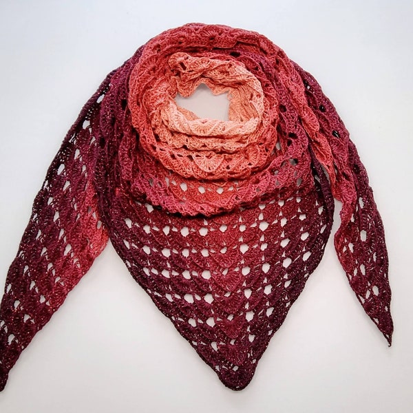 Dreiecktuch mit Glitzer / Handgestrickte schal / baktus / shawl / bactus / dreiecktuch handmade / ombre / regenbogen wrap scarf