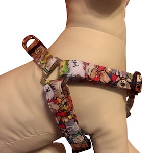 Dogs All Over Step-In Dog Harness, Large Dog Harness, Small Dog Harness, Adjustable Harness, Teacup Puppy, Cat Harness