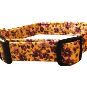 Tiny Purple Florals Dog Puppy Cat Kitten Collar, Big Puppy Collars, Teacup Collar, Dog Clothes, BOGO @ 50% Off (See Description)