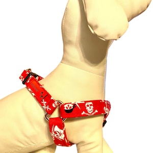 Pirate Tales  Skulls Step-In Dog Cat Harness, Large Dog Harness, Small Dog Harness, Adjustable Harness, Teacup Puppy, Cat Harness