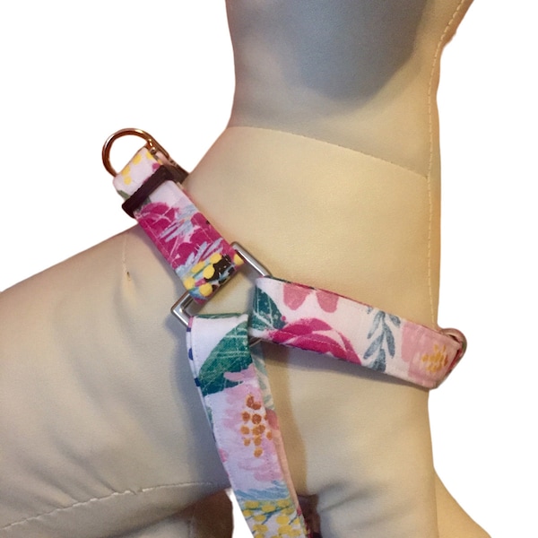 Summer Flowers Step-In Dog Harness, Large Dog Harness, Small Dog Harness, Adjustable Harness, Teacup Puppy, Cat Harness