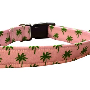 Tropical Palm Trees, Dog Collar, Cat Kitten Collars, XXS Dog Collar, Big Dog Collar, Custom Made, Pet Gear, Leash, Lead, Martingale