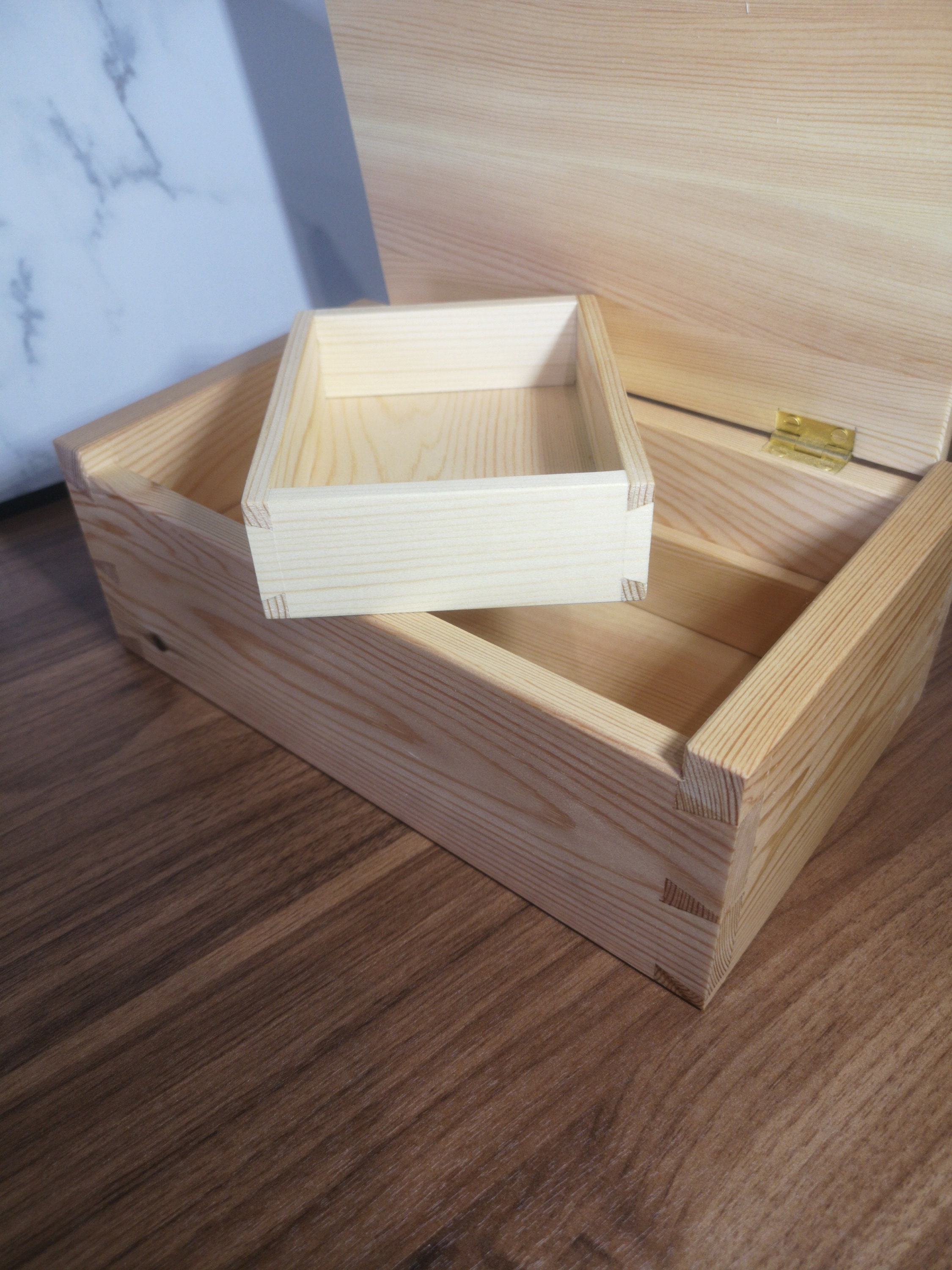 Caja de madera de pino. Caja de madera fina hecha a mano Etsy