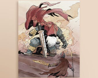 Battered Knight Battle Print